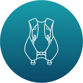 scuba suit icon on blue gradient ellipse resembling scuba club tucson logo color