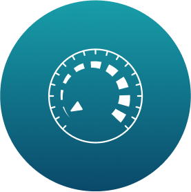 scuba pressure gauge icon on blue gradient ellipse resembling scuba club tucson logo color